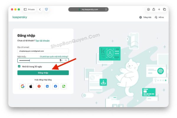 Dang nhap kaspersky