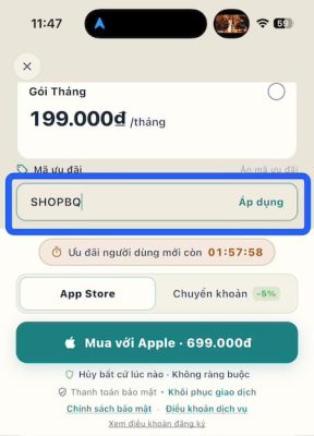 nhap ma giam gia 4you premium