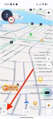 Mở Menu trên ứng dụng Vietmap Live