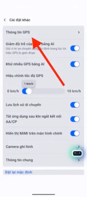 Mở Thông tin GPS trên Vietmap Live